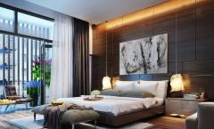 Aizkars guļamistabai ar smilškrāsas tapetēm: padomi, kā izvēlēties un harmoniskas krāsu kombinācijas