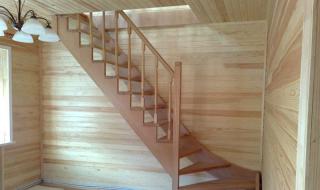 Instrucciones paso a paso para construir una escalera al segundo piso de una casa de campo.